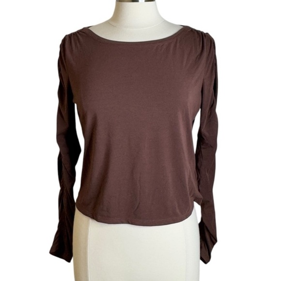 Athleta All Around Ruched Top Mahogany Brown Plus Size XS - Picture 4 of 5
